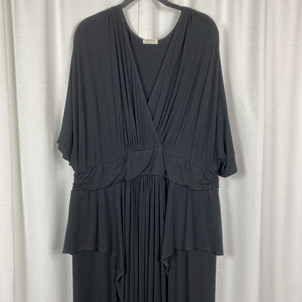 Kiyonna Black Indie Flair Knit Maxi Dress Sz 3X - Picture 7 of 16